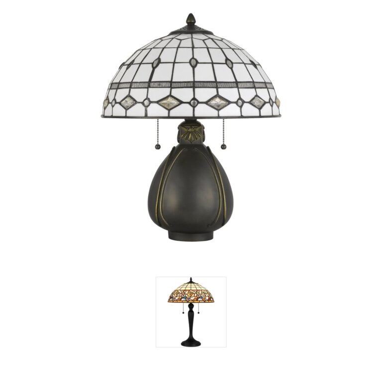 CAL Lighting Tiffany Dark Bronze Resin Table Lamp