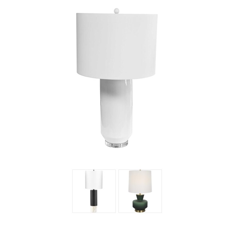 Dainolite Goliath Ceramic Table Lamp - White
