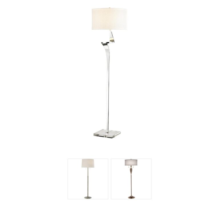 Bethel International Canada Chrome Metal Swivel Floor Lamp