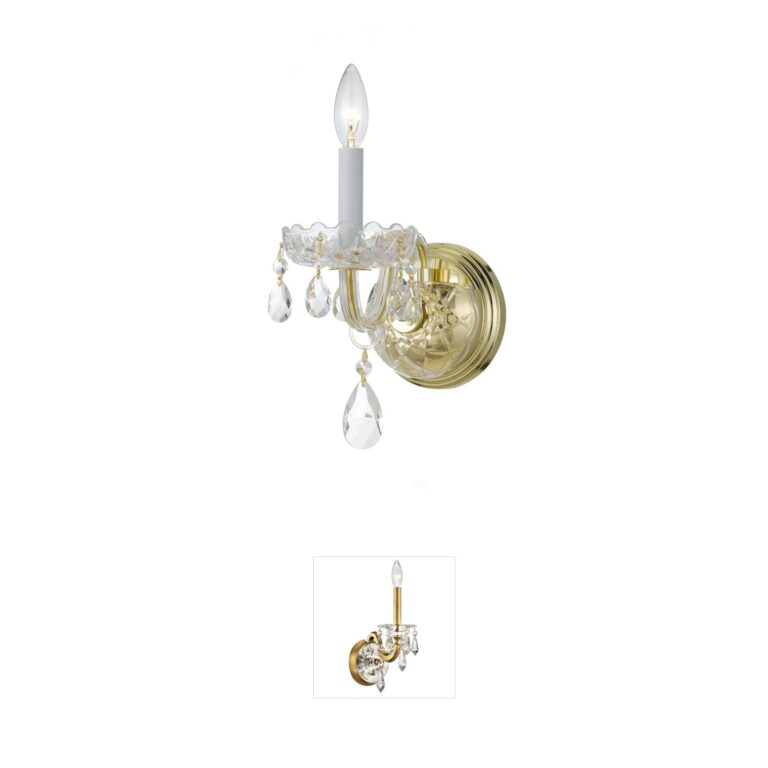 Crystorama Traditional Crystal Polished Brass Hand Cut Crystal Wall Sconce
