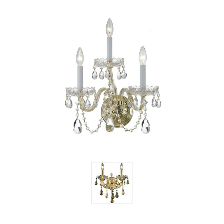 Crystorama Traditional Crystal Polished Brass & Swarovski Sconce