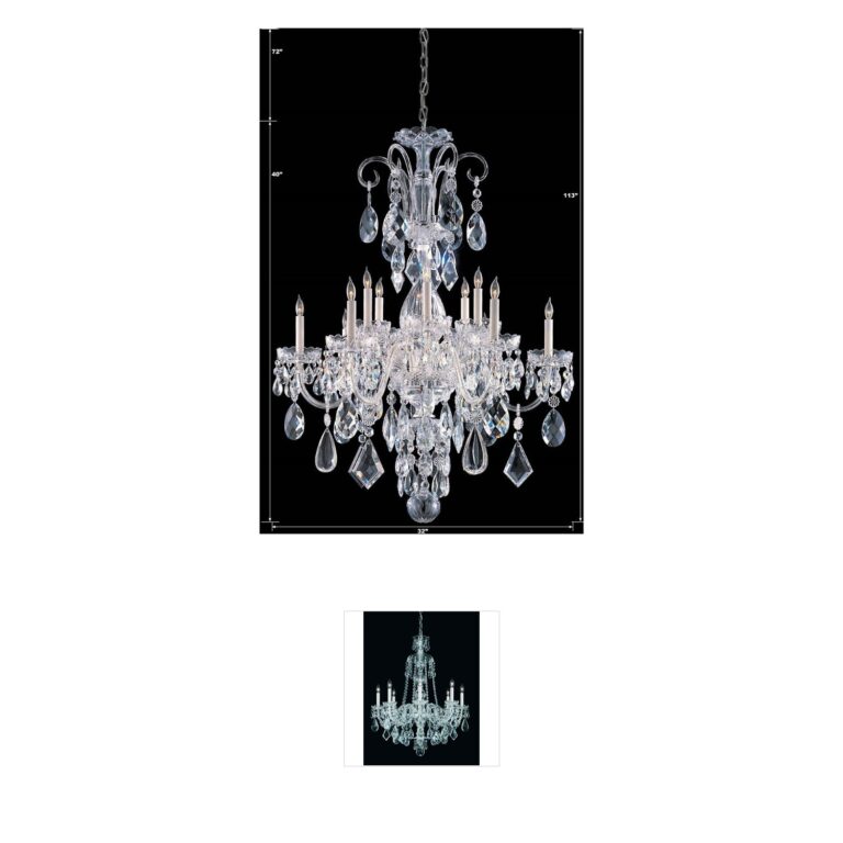 Crystorama Traditional Crystal 12-Light Polished Chrome Chandelier