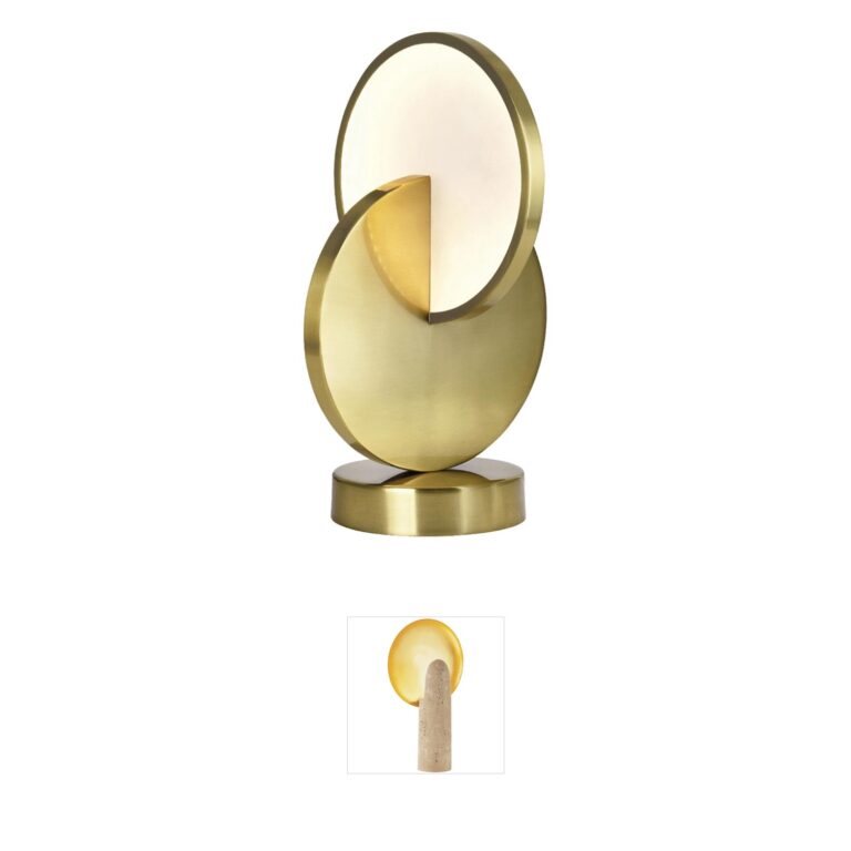 CWI Lighting Tranche 10-Inch Brushed Brass Sculptural Integrated LED Table Lamp