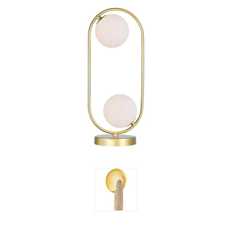 CWI Lighting Celeste Dual-Globe Medallion Gold Table Lamp