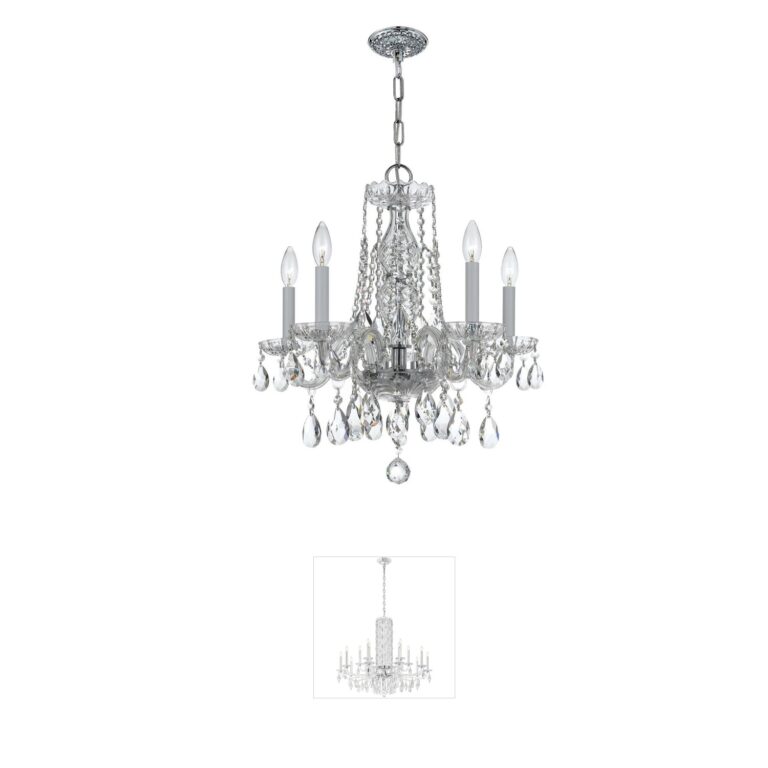 Crystorama Traditional Crystal 5-Light Polished Chrome Chandelier