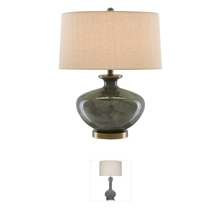 Currey & Company Greenlea Moss Green Glass Table Lamp