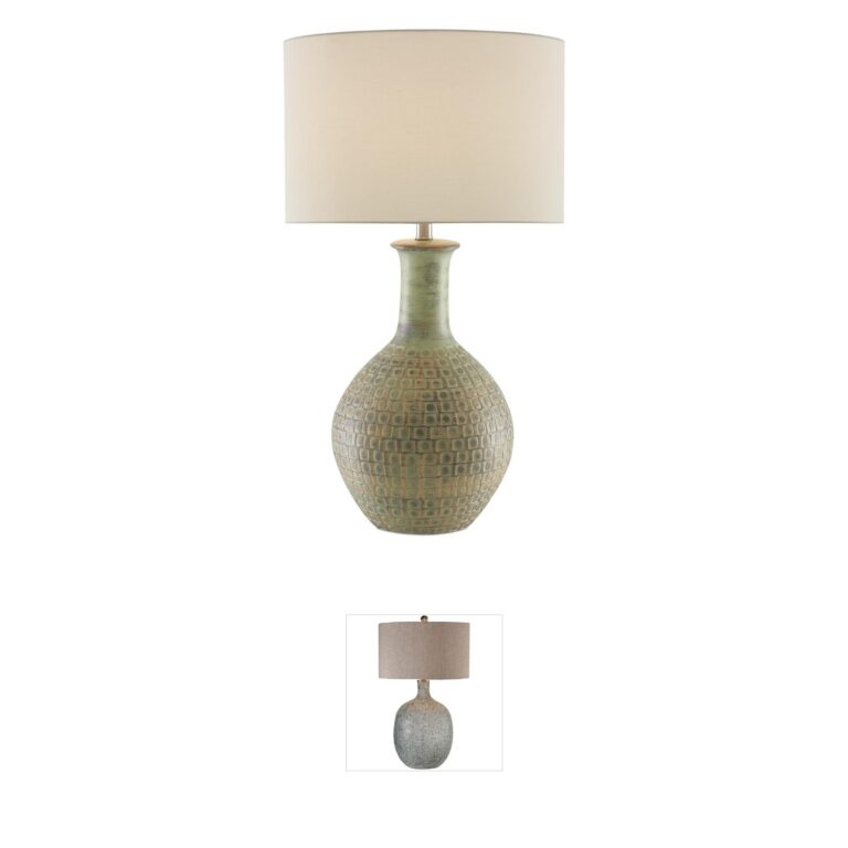 Currey & Company Loro Dark Moss Green Ceramic Table Lamp