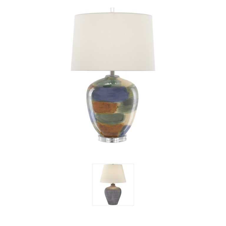 Currey & Company Rainbow Porcelain & Crystal Table Lamp