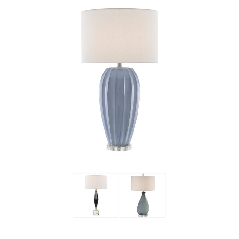 Currey & Company Bluestar Porcelain & Crystal Table Lamp