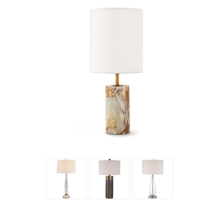 Regina Andrew Cylinder Jade and Brass Mini Table Lamp