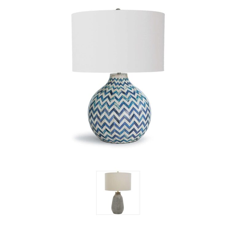 Regina Andrew Chevron Handcrafted Bone Table Lamp in Indigo