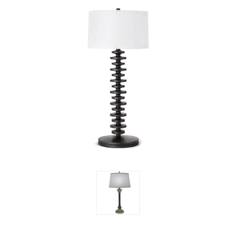 Regina Andrew Fishbone Ebony Birch Wood Buffet Table Lamp