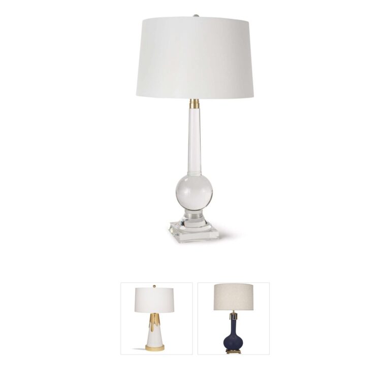 Regina Andrew Stowe Crystal Table Lamp with Linen Shade