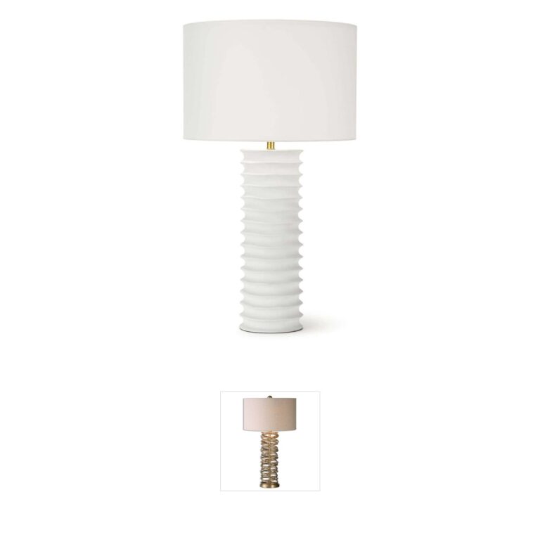 Regina Andrew Detroit Nabu White Aluminum Column Table Lamp