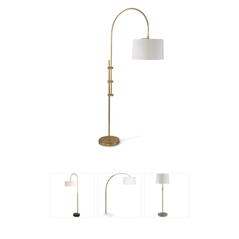 Regina Andrew Arc Natural Brass Steel Floor Lamp
