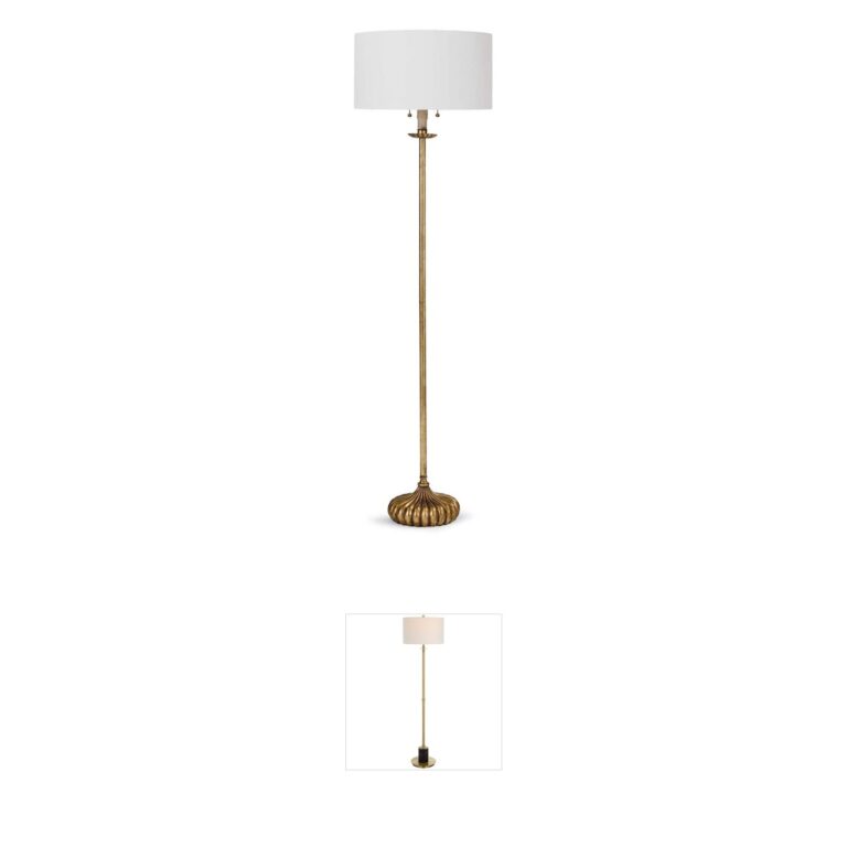 Regina Andrew Detroit Clove Stem Antique Gold Leaf Steel Floor Lamp