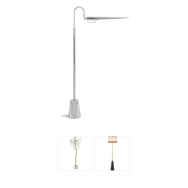 Regina Andrew Raven Polished Nickel Steel Floor Lamp