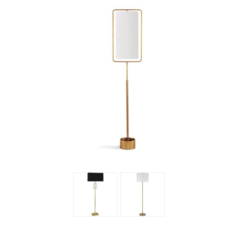 Regina Andrew Geo Natural Brass Rectangle Floor Lamp