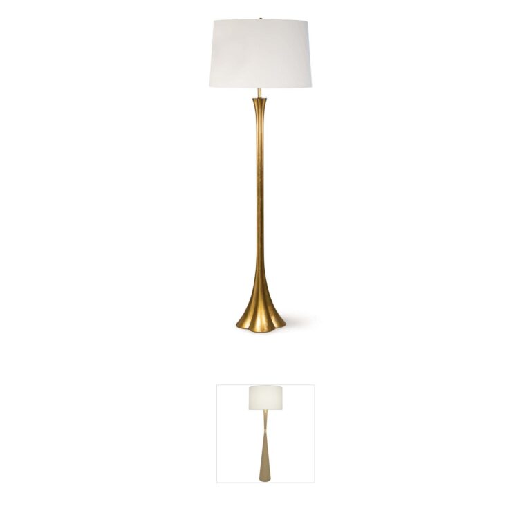 Regina Andrew Lillian Gold Leaf Floor Lamp with Linen Shade