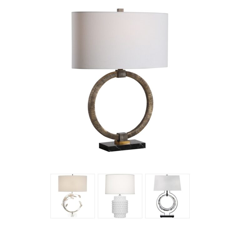 Uttermost Relic Antiqued Gold Table Lamp with Marble Base