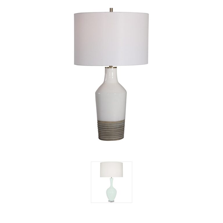 Uttermost Dakota White Crackle Ceramic Table Lamp