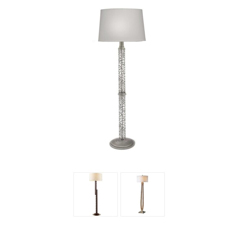 Stiffel Ellie Silver Metal Floor Lamp with Cream Shade