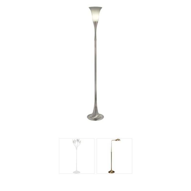 Stiffel Lamps Ellie Satin Nickel Torchierre Floor Lamp