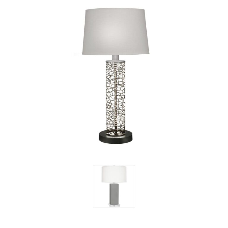 Stiffel Ellie 29" Silver Metal Table Lamp with Cream Aberdeen Shade