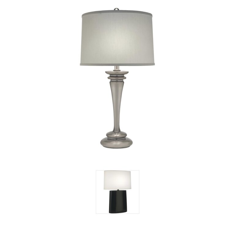 Stiffel Ellie 29-Inch Satin Nickel Table Lamp with Pearl Supreme Satin Shade