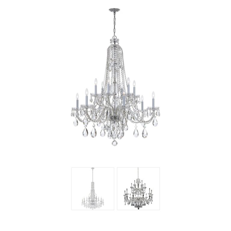 Crystorama Traditional Crystal 12-Light Hand Cut Crystal Chandelier