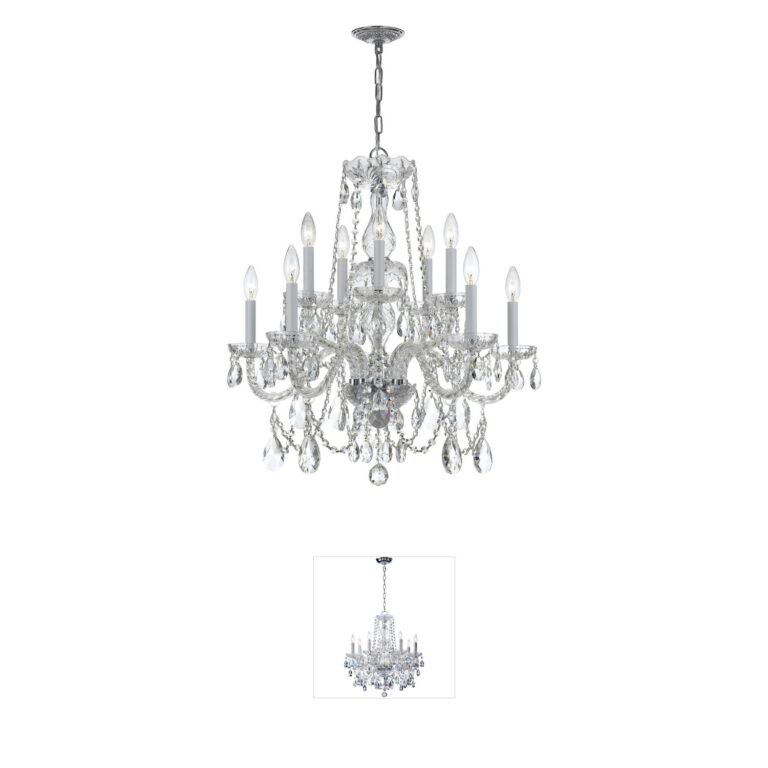 Crystorama Traditional Crystal Swarovski Strass 10-Light Polished Chrome Chandelier