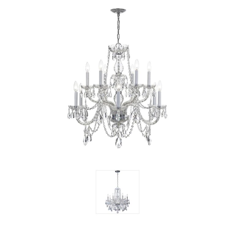 Crystorama Traditional Crystal 12-Light Hand Cut Crystal Chandelier