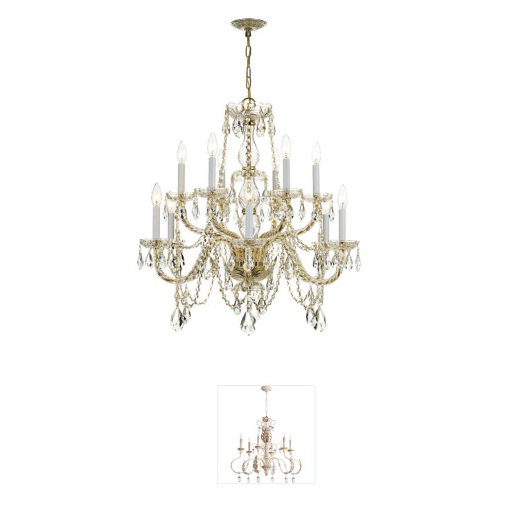 Crystorama Traditional Crystal Swarovski Spectra Polished Brass Chandelier