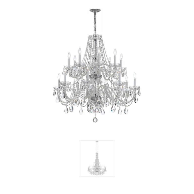 Crystorama Traditional Crystal 16-Light Swarovski Spectra Crystal Chandelier in Polished Chrome