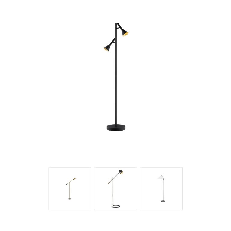 Eglo Lighting Cortaderas Dual-Shade Black Steel Floor Lamp