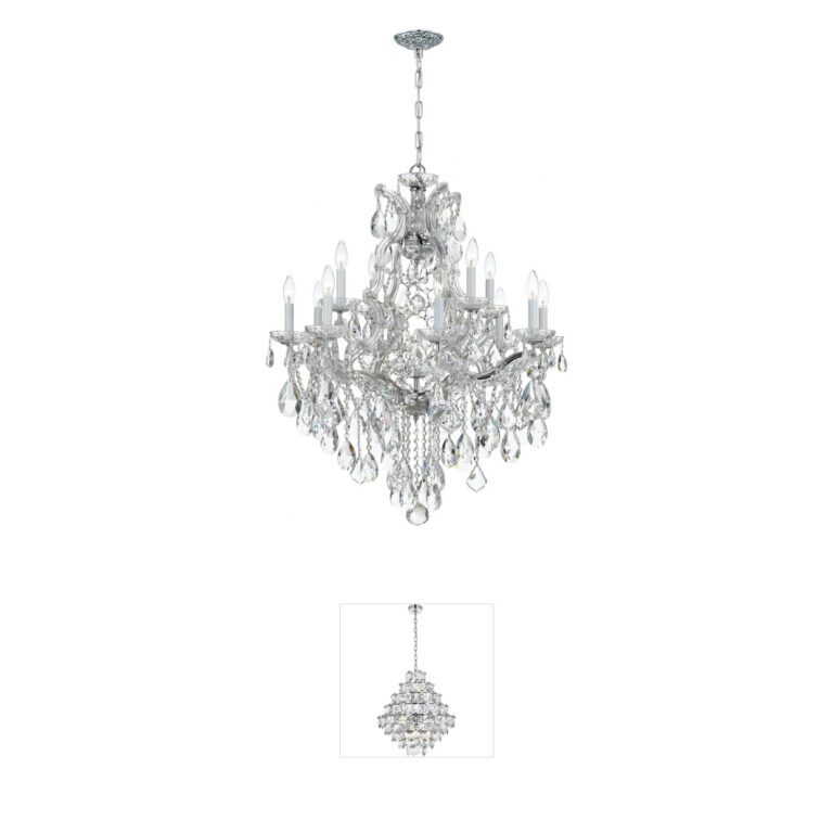 Crystorama Maria Theresa 13-Light Hand Cut Crystal Polished Chrome Chandelier