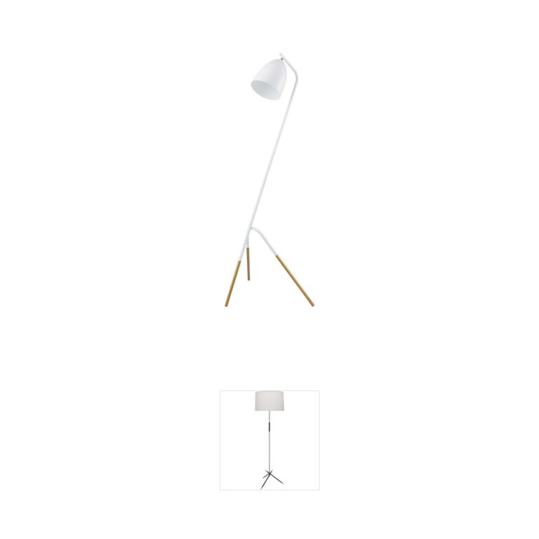 Eglo Westlinton Steel Floor Lamp with White Metal Shade