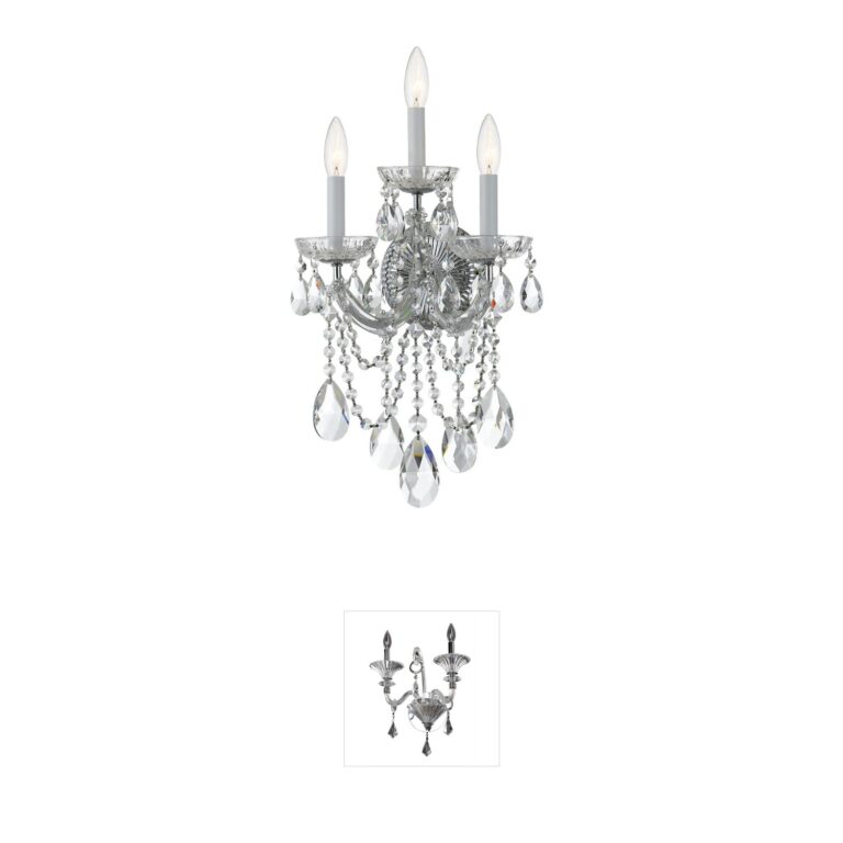 Crystorama Maria Theresa 3-Light Polished Chrome Sconce with Swarovski Strass Crystal