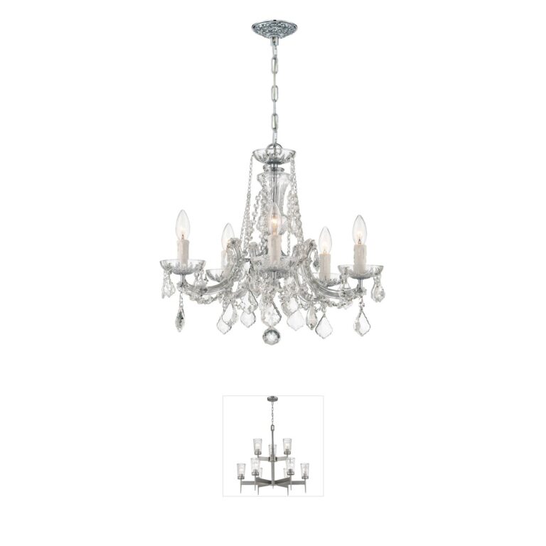 Crystorama Maria Theresa 5-Light Polished Chrome Swarovski Crystal Chandelier
