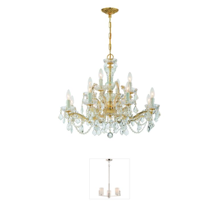 Crystorama Maria Theresa 12-Light Gold Chandelier with Swarovski Spectra Crystal
