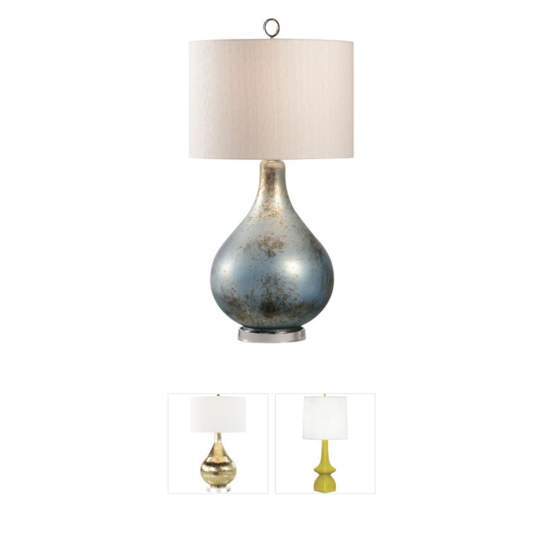 Wildwood Wildwood Blue Mist Glass Table Lamp