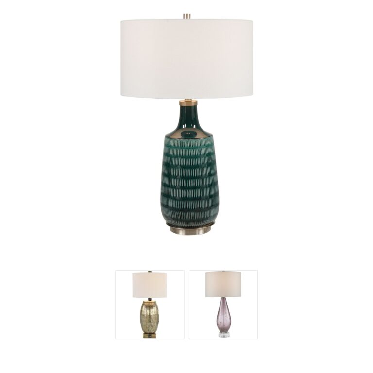 Uttermost Scouts Deep Teal Ceramic Table Lamp
