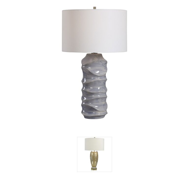 Uttermost Waves Light Cobalt Blue Ceramic Table Lamp