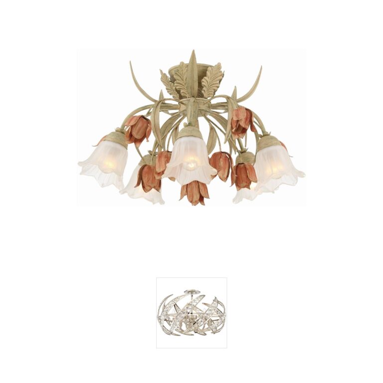 Crystorama Southport 5-Light Sage Rose Steel Semi-Flush Mount