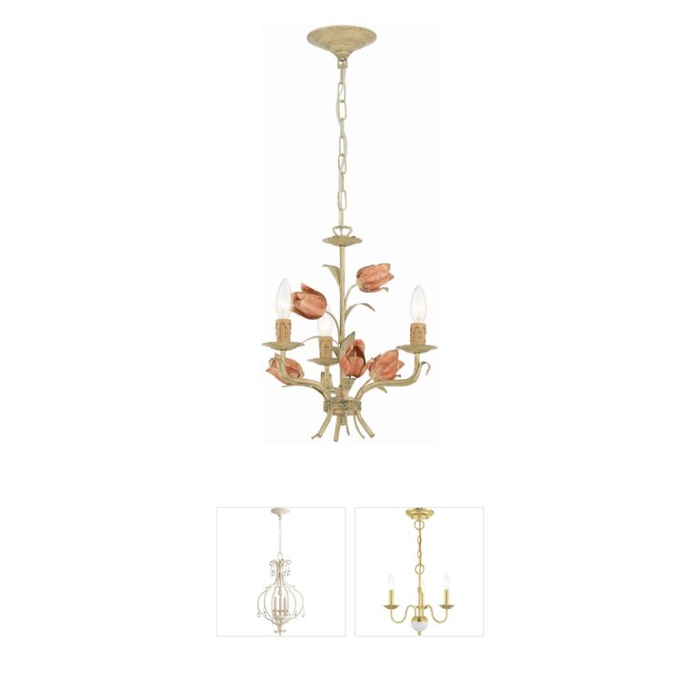Crystorama Southport 3-Light Sage Rose Steel Mini Chandelier