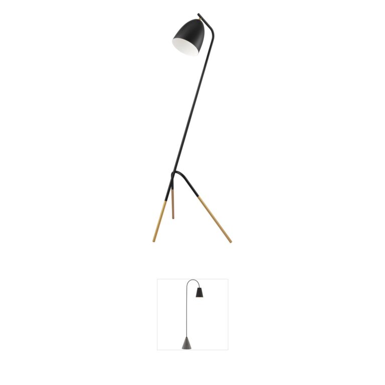 Eglo Westlinton Contemporary Black and Gold Steel Floor Lamp