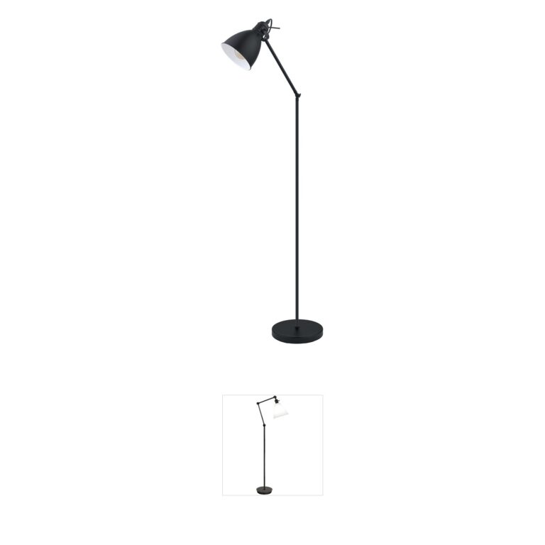 Eglo Lighting Priddy Adjustable Black Steel Floor Lamp