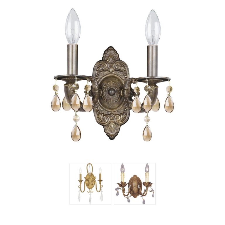 Crystorama Paris Market Venetian Bronze Hand-Cut Crystal Sconce