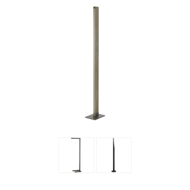 CAL Lighting Colmar Rubber Wood LED Floor Lamp