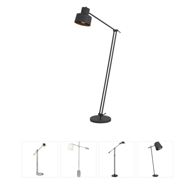 CAL Lighting Davidson Matte Black Metal Floor Lamp